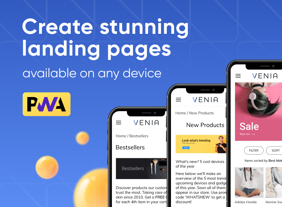 easily create responsive landings with catchy visuals