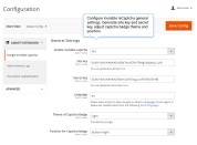 adjust invisible recaptcha general settings