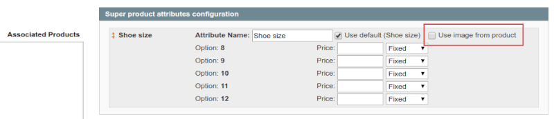 Check the 'use from product' in bulk