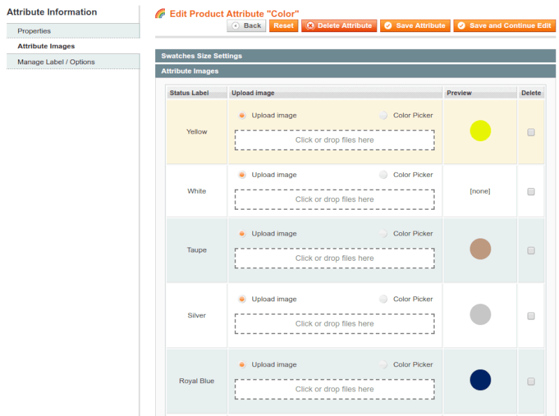 the images on magento 2 attribute edit page have not been uploaded