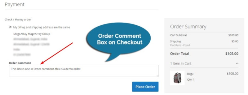 magento-order-comment-box-on-checkout