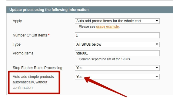 auto add magento 1 rule configuration auto add magento 1 rule settings