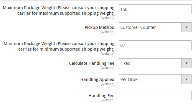 maximum package weight