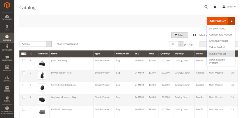 product add bundle