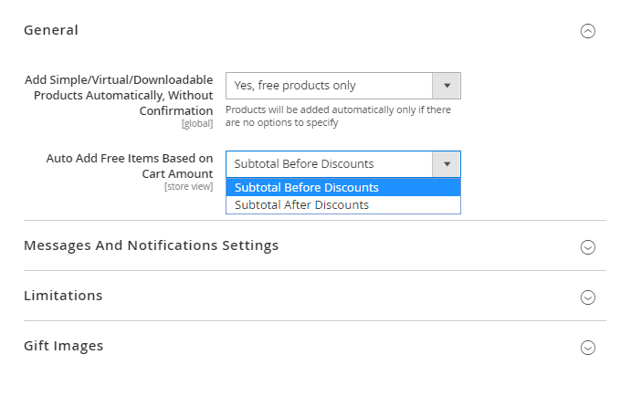general settings