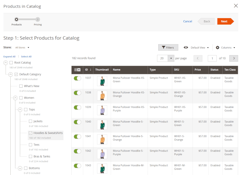 magento 2 shared catalog pricing products