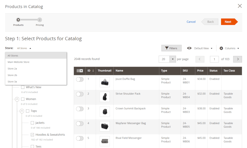 shared catalog pricing scope