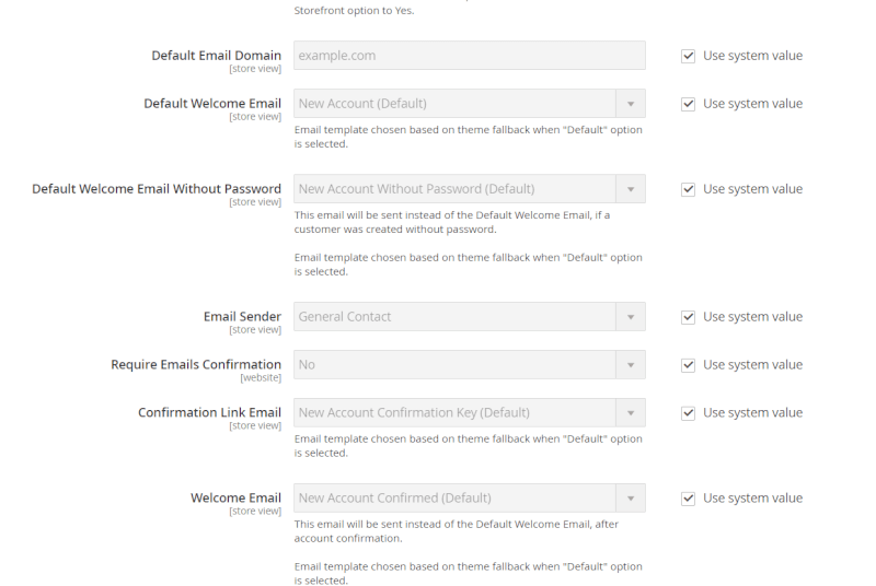 welcome email settings