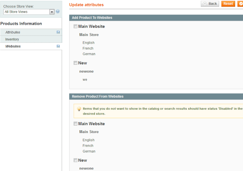 Magento Mass product Actions - Amasty
